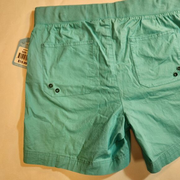Cg.l.cg Womens Shorts Sz Medium Aqua Blue Green Comfort Waist 5" Inseam Pockets - Picture 7 of 16